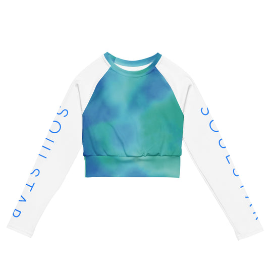 Luxe Soulstar Women's Aqua Long-Sleeve Crop Top