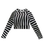 Luxe Soulstar Zebra Print Long-Sleeve Crop Top