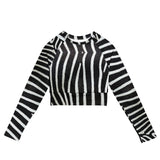 Luxe Soulstar Zebra Print Long-Sleeve Crop Top