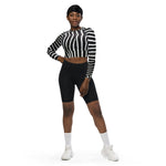 Luxe Soulstar Zebra Print Long-Sleeve Crop Top