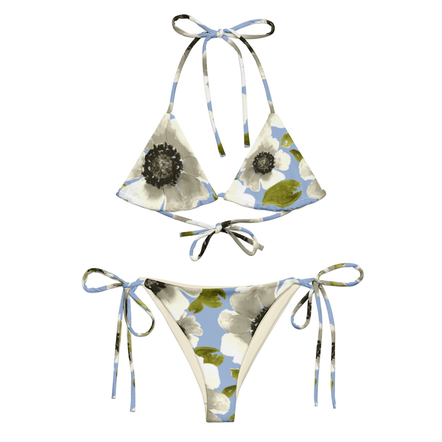 Luxe Soulstar White Floral String Bikini