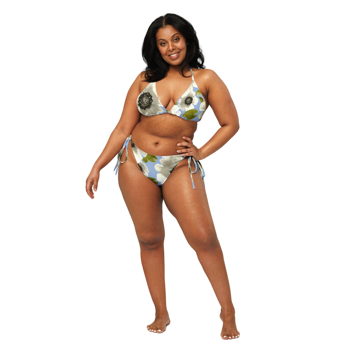 Luxe Soulstar White Floral String Bikini