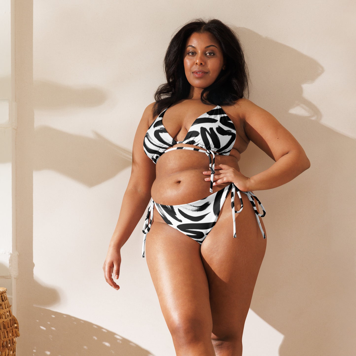 Luxe Soulstar B&W Brushstrokes String Bikini