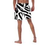 Luxe Soulstar Men's B&W Brushstrokes Swim Trunks