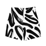 Luxe Soulstar Men's B&W Brushstrokes Swim Trunks