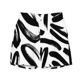 Luxe Soulstar Men's B&W Brushstrokes Swim Trunks