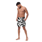 Luxe Soulstar Men's B&W Brushstrokes Swim Trunks