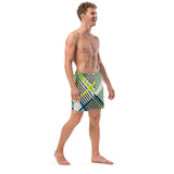 Luixe Soulstar Men's Neon Plaid Swim Trunks