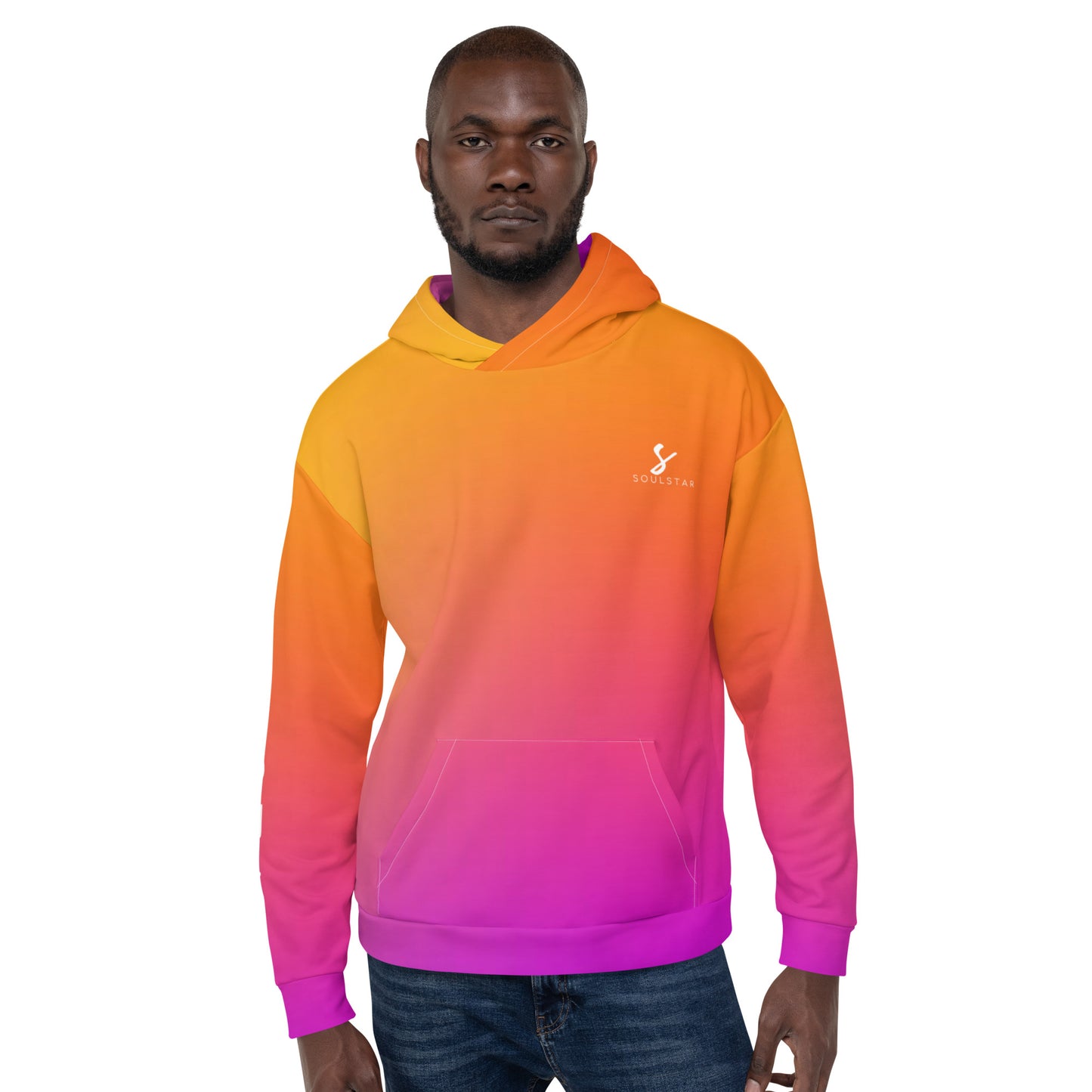 Luxe Soulstar Men's Gradient to White Hoodie