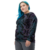 Luxe Soulstar Women's Purple Python Print Sweatshirt