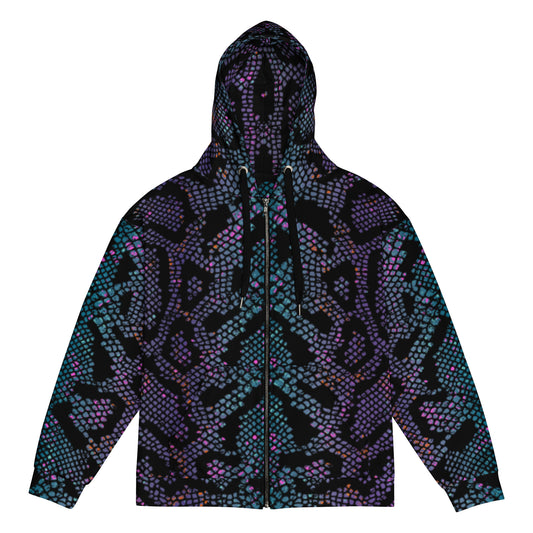 Luxe Soulstar Purple Python Print Premium Zip Hoodie