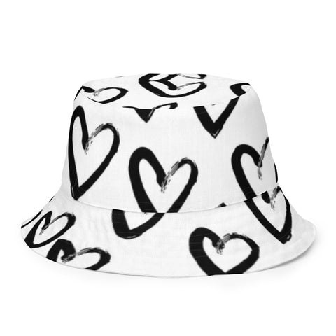 Luxe Soulstar Hearts All Over Reversible Bucket Hat