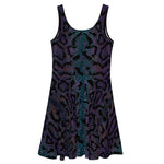 Luxe Soulstar Purple Python Print Skater Dress