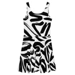 Luxe Soulstar B&W Brushstrokes Skater Dress