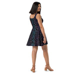 Luxe Soulstar Purple Python Print Skater Dress