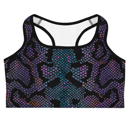 Luxe Soulstar Purple Python Print Sports Bra