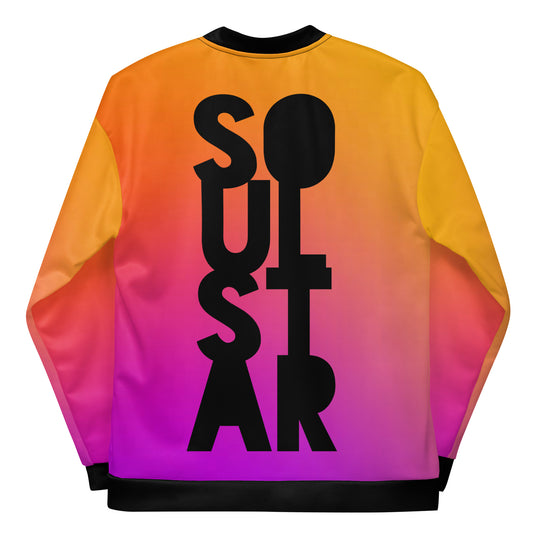 Luxe Soulstar Men's Gradient to Black Bomber Jacket