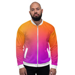 Luxe Soulstar Men's Gradient to White Bomber Jacket