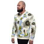 Luxe Soulstar White Floral Unisex Bomber Jacket