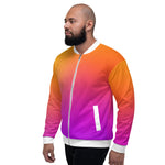 Luxe Soulstar Men's Gradient to White Bomber Jacket