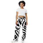 Luxe Soulstar B&W Brushstrokes Wide Leg Pants