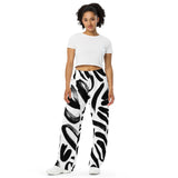 Luxe Soulstar B&W Brushstrokes Wide Leg Pants