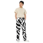 Luxe Soulstar B&W Brushstrokes Wide Leg Pants