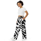 Luxe Soulstar B&W Brushstrokes Wide Leg Pants