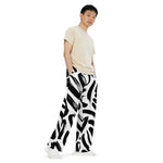 Luxe Soulstar B&W Brushstrokes Wide Leg Pants