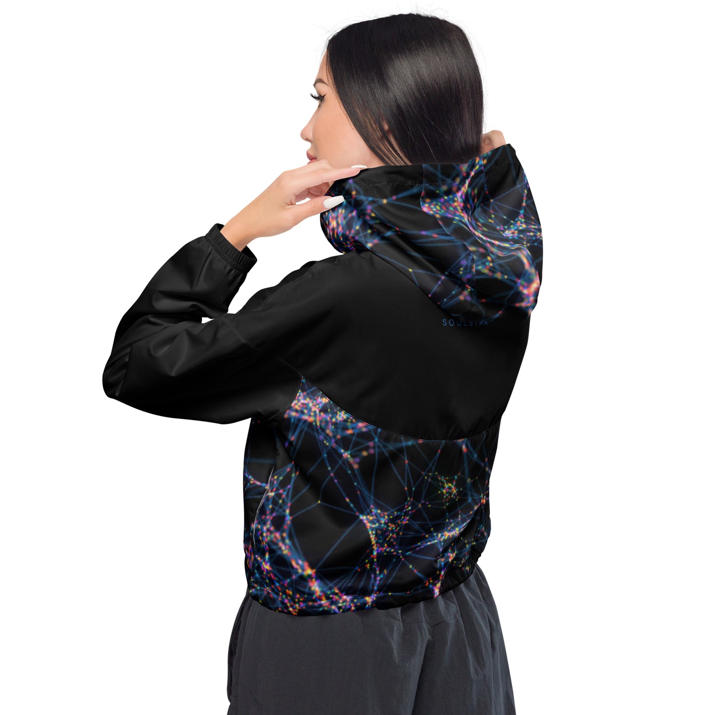 Luxe Soulstar Women’s Starburst Cropped Windbreaker
