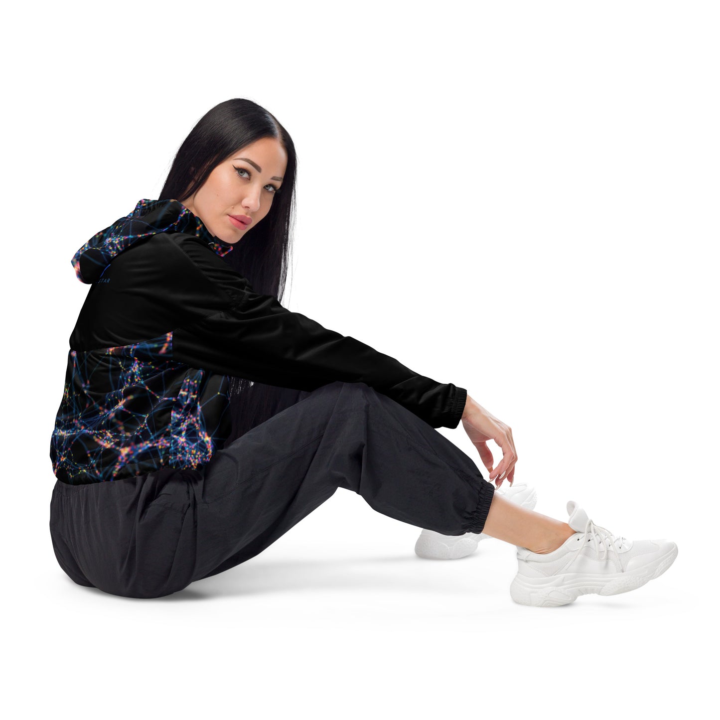 Luxe Soulstar Women’s Starburst Cropped Windbreaker