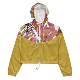 Luxe Soulstar Women’s Golden Leaves Cropped Windbreaker