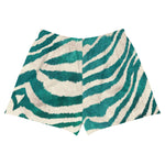 Luxe Soulstar Women’s Teal Zebra Print Athletic Shorts