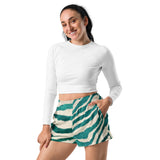 Luxe Soulstar Women’s Teal Zebra Print Athletic Shorts