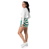 Luxe Soulstar Women’s Teal Zebra Print Athletic Shorts