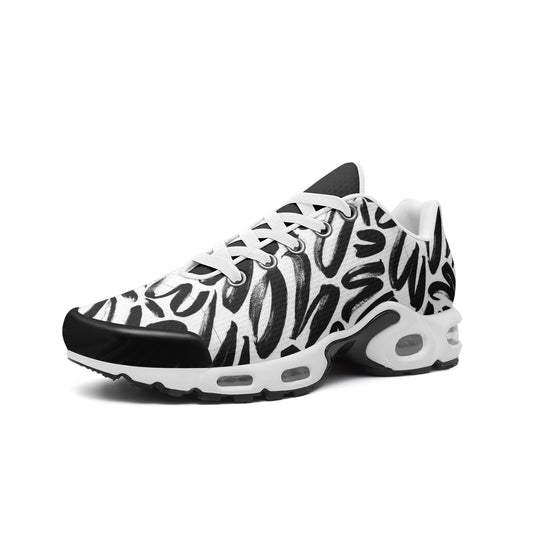 Luxe Soulstar B&W Brushstrokes Unisex Mesh Sneakers