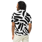 Luxe Soulstar Men’s B&W Brushstroke Slim Fit Polo