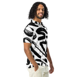 Luxe Soulstar Men’s B&W Brushstroke Slim Fit Polo