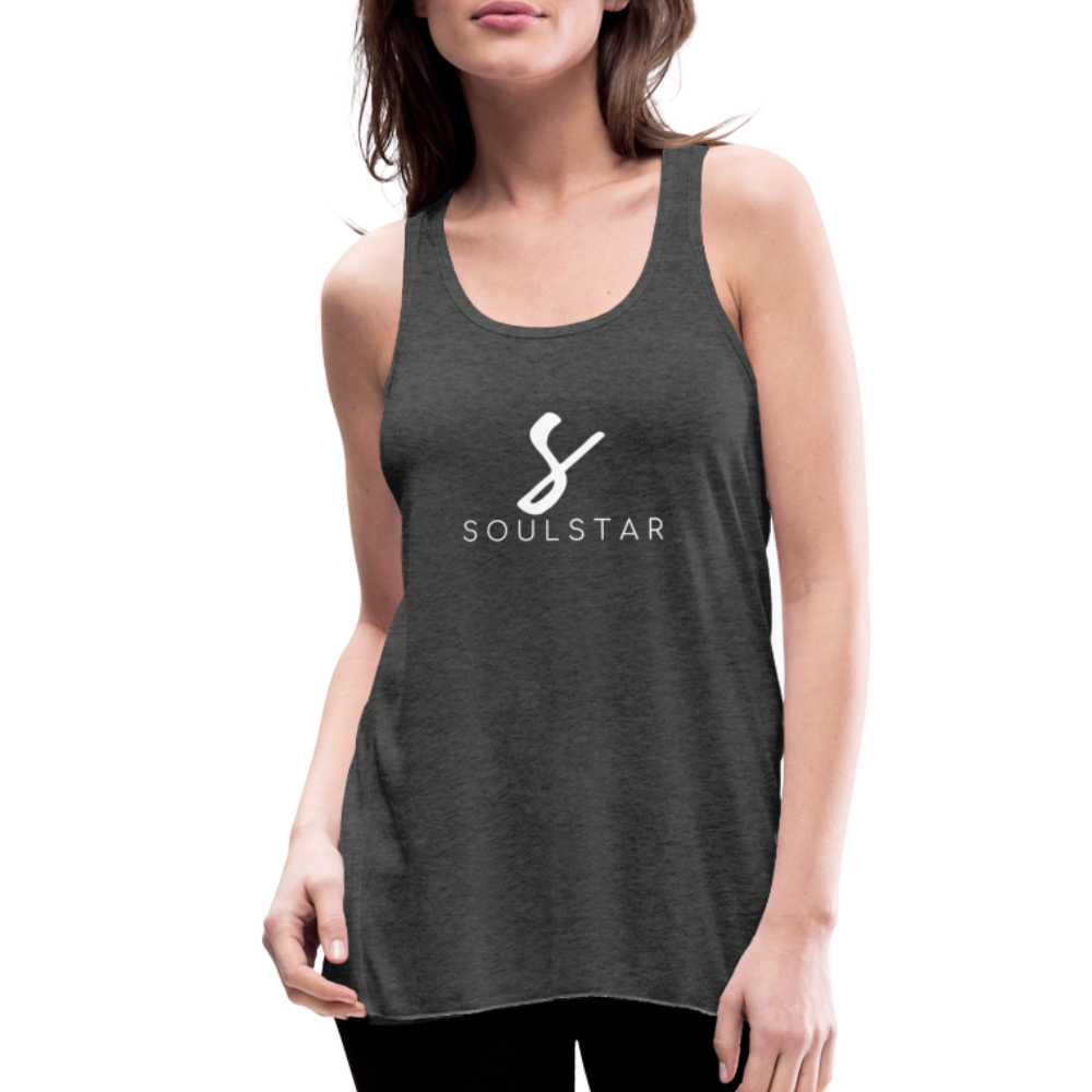 Luxe Soulstar in White Women's Flowy Tank Top - deep heather