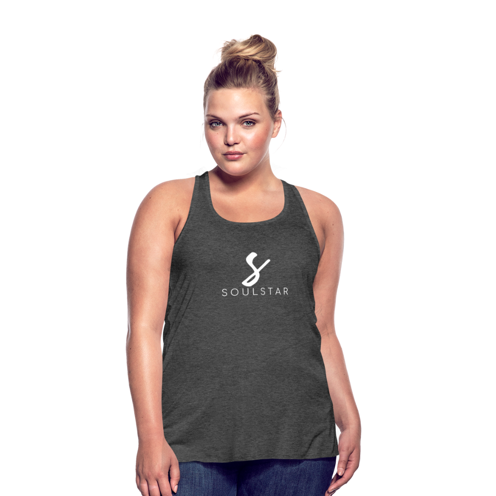 Luxe Soulstar in White Women's Flowy Tank Top - deep heather