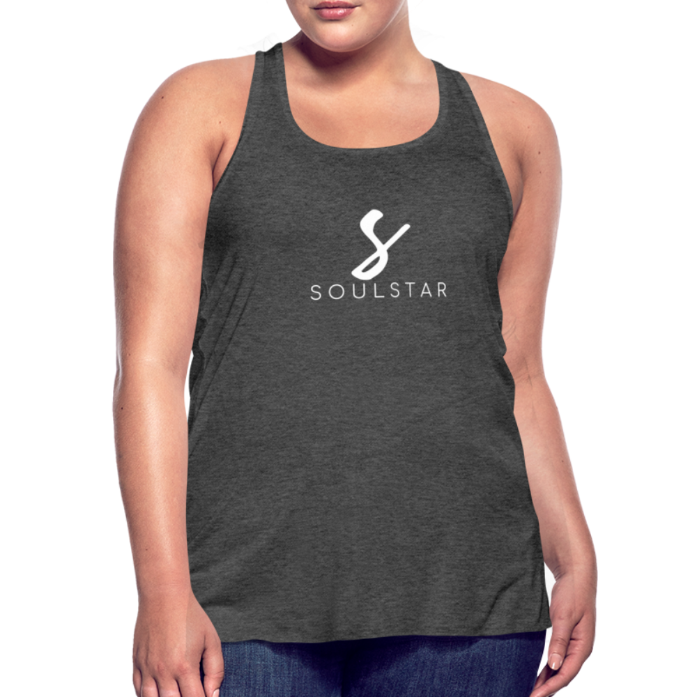 Luxe Soulstar in White Women's Flowy Tank Top - deep heather
