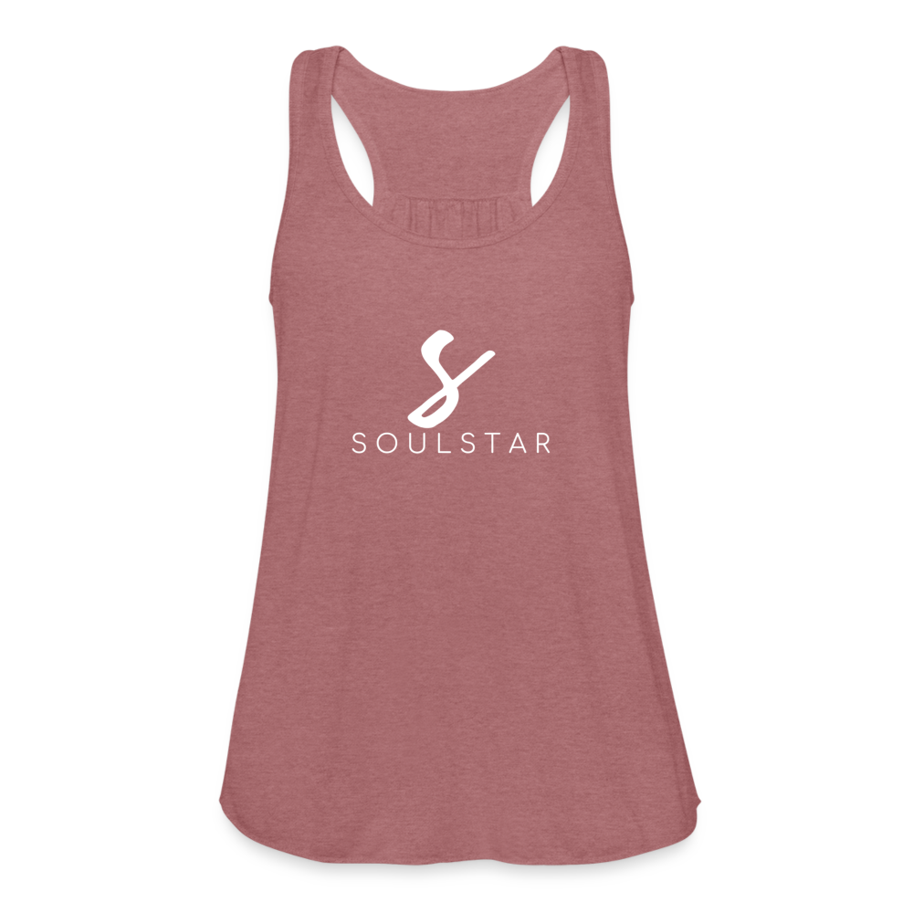 Luxe Soulstar in White Women's Flowy Tank Top - mauve
