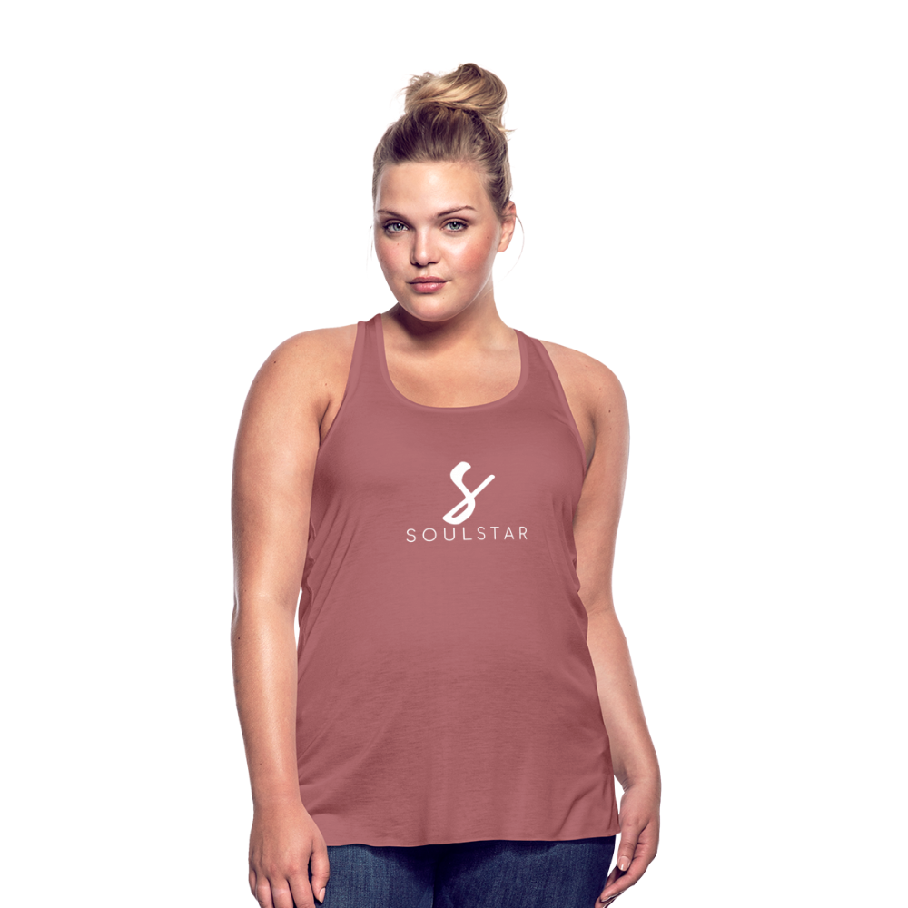 Luxe Soulstar in White Women's Flowy Tank Top - mauve