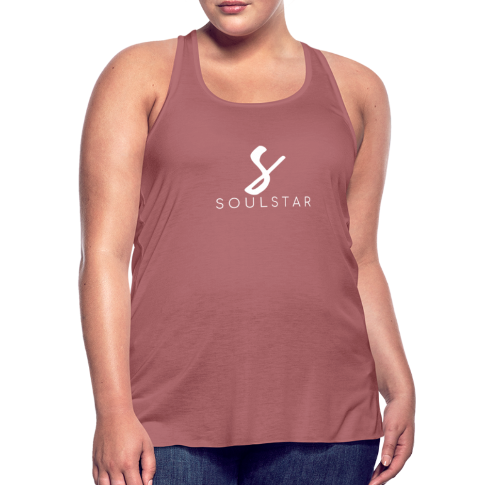 Luxe Soulstar in White Women's Flowy Tank Top - mauve