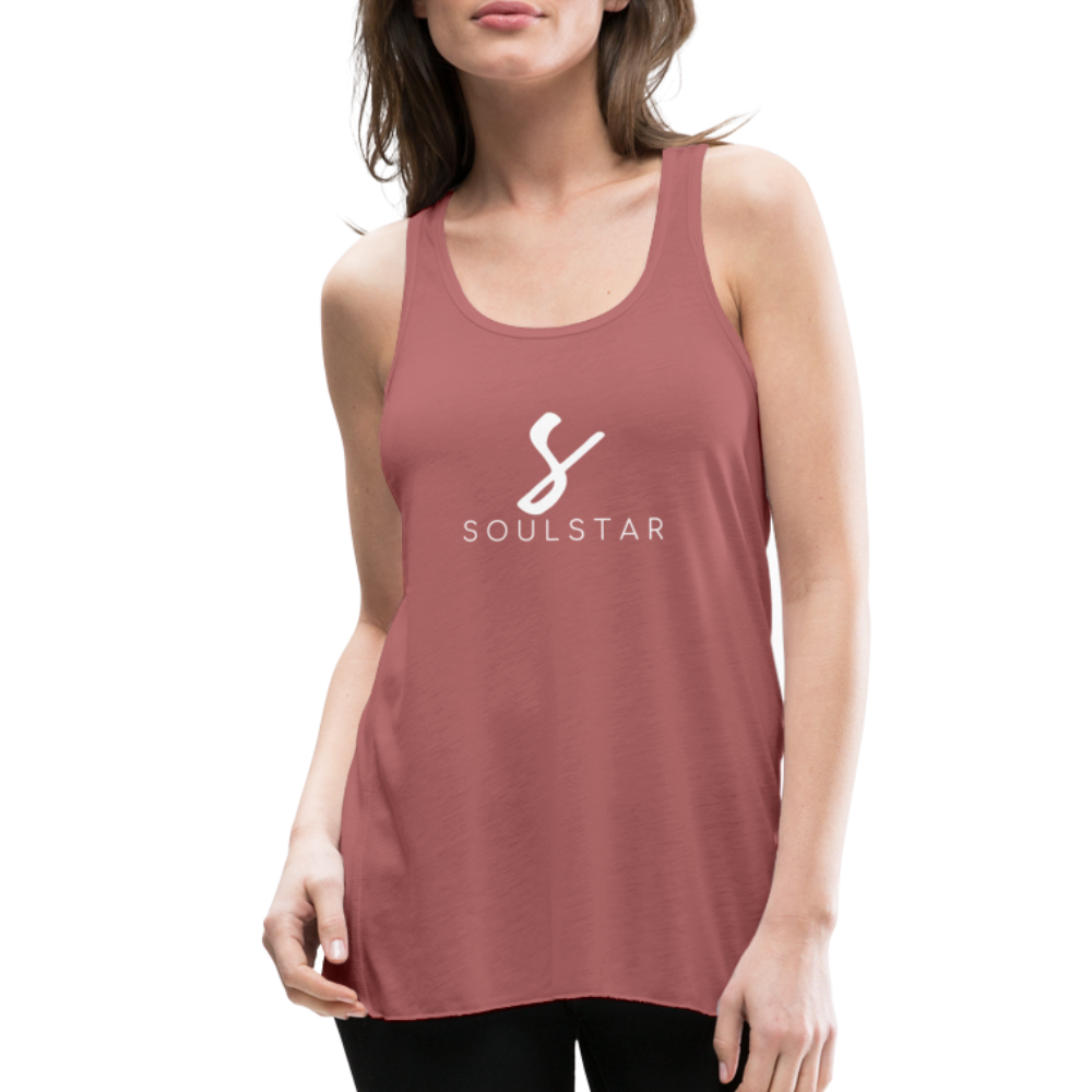 Luxe Soulstar in White Women's Flowy Tank Top - mauve
