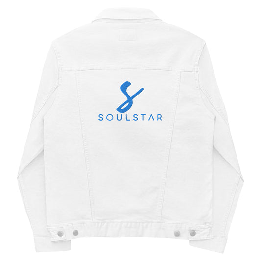 Luxe Soulstar Aqua Embroidered Denim Jacket
