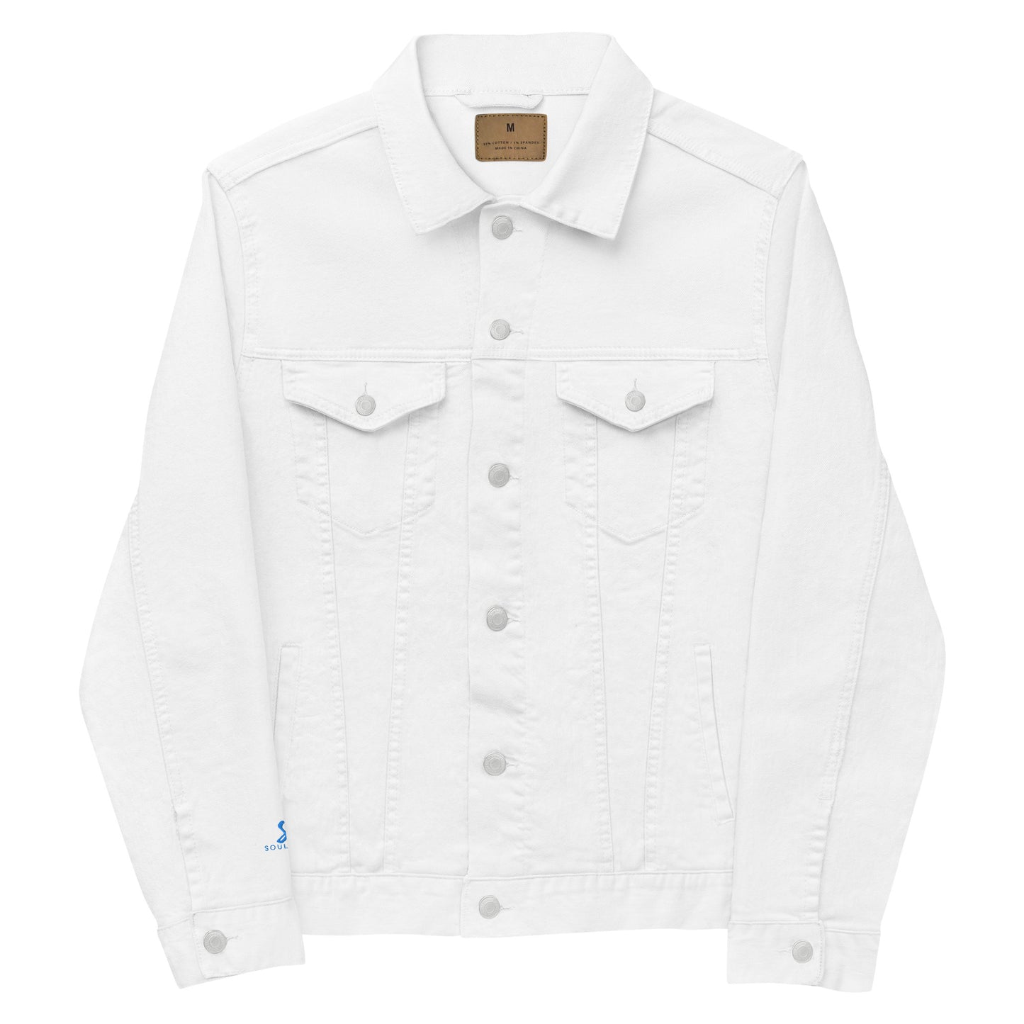 Luxe Soulstar Aqua Embroidered Denim Jacket