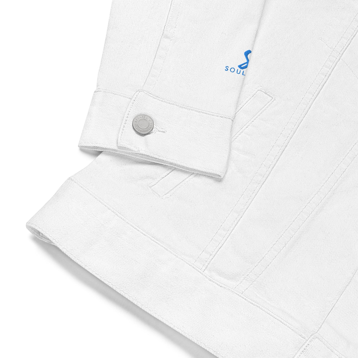 Luxe Soulstar Aqua Embroidered Denim Jacket