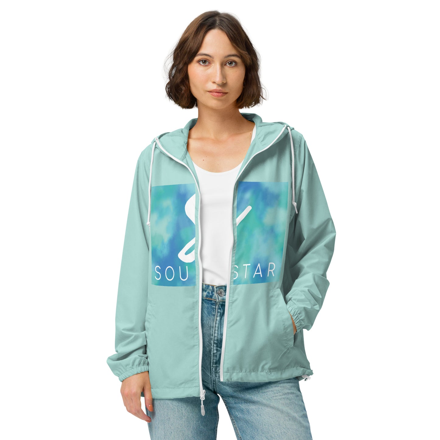 Luxe Soulstar Women's Aqua Lightweight Windbreaker