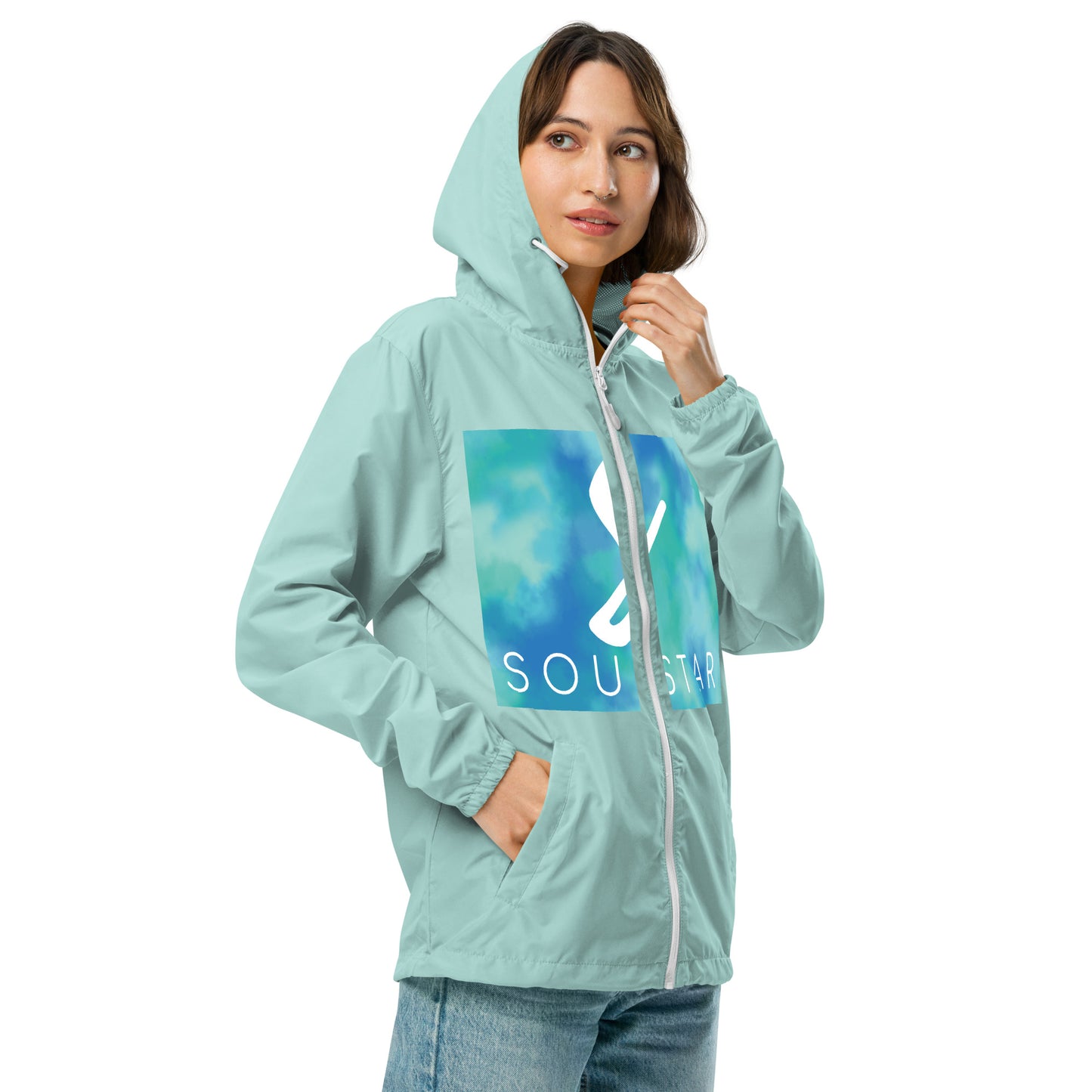 Luxe Soulstar Women's Aqua Lightweight Windbreaker